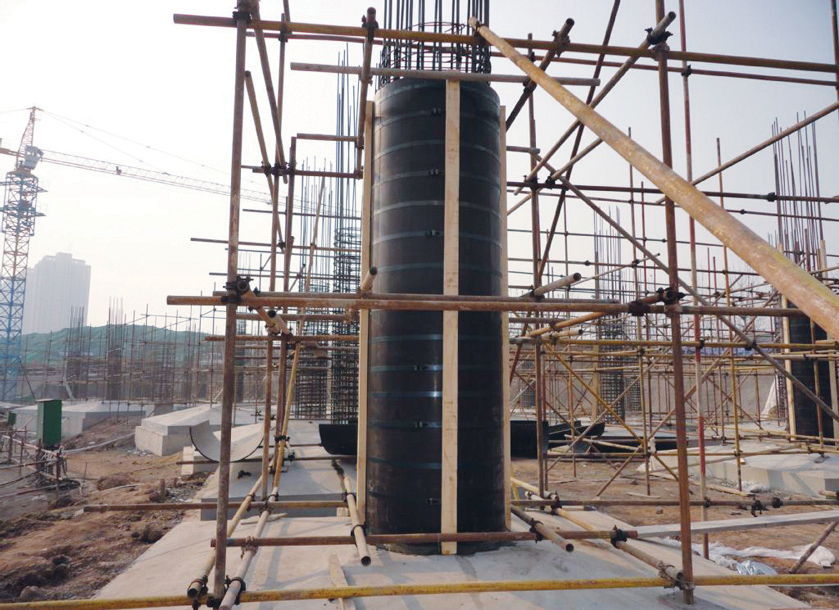 Made of Plywood , wooden Circular Column Formwork in concrete pouring cheap 18mm