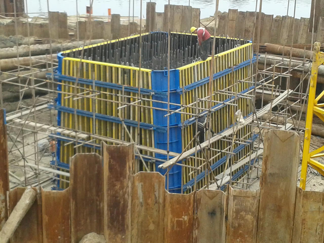 Doka Peri WALLformwork H20 system for shear wall concrete panels molds plywood beam system high efficient