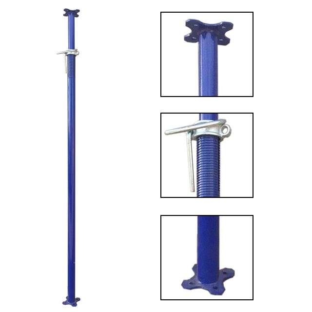 ZEEMO Duty Powder Coating Scaffolding Adjustable Painted Shoring Steel Props With Square Flower Plate