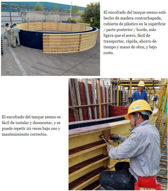 Zeemo Re-usable Curved Plywood for Tank Wall Formwork