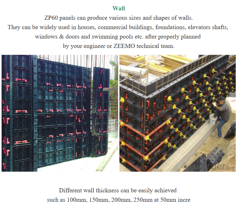 Adjustable Concrete Panel Recycled Plastic Plastic Formwork Form