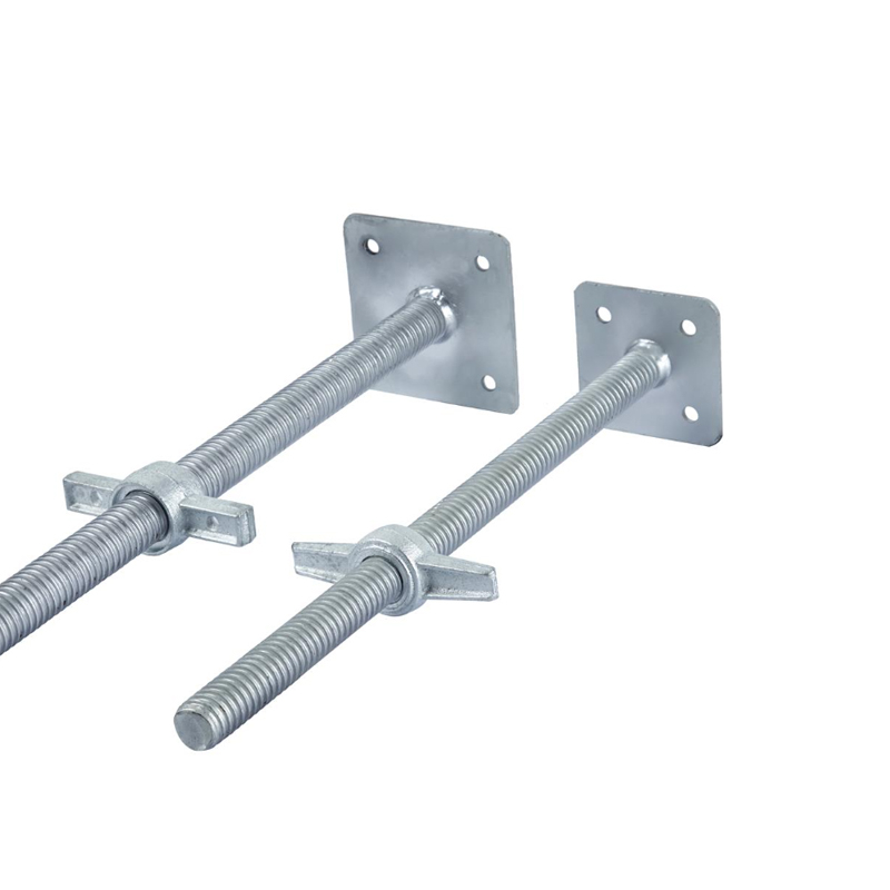 Adjustable hollow U head jack support scaffold jack base