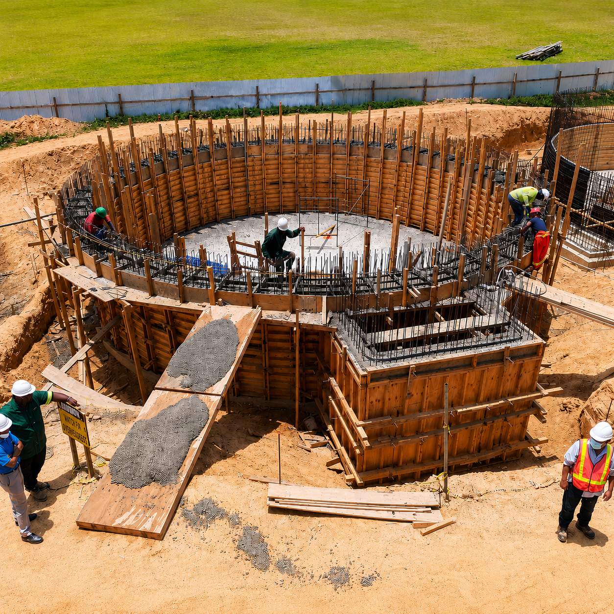 Reusable Curved Concrete Formwork Water Treatment Formwork for Water Tank Swimming Pool Circular Wall Construction